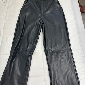 Black Faux Leather Pants